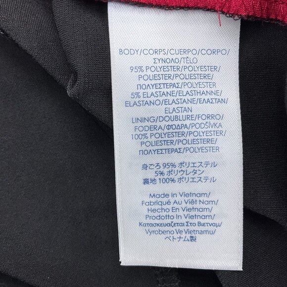 Chaps Dress Women Large Black Red‎ Colorblock Side Ruched Lagenlook Party NWT - Picture 5 of 12